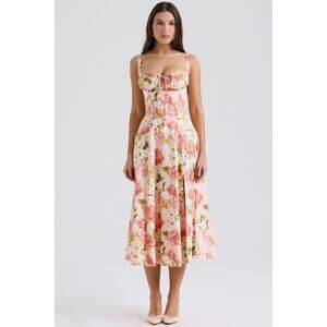 House of CB Floral Pink and Green Mini Dress